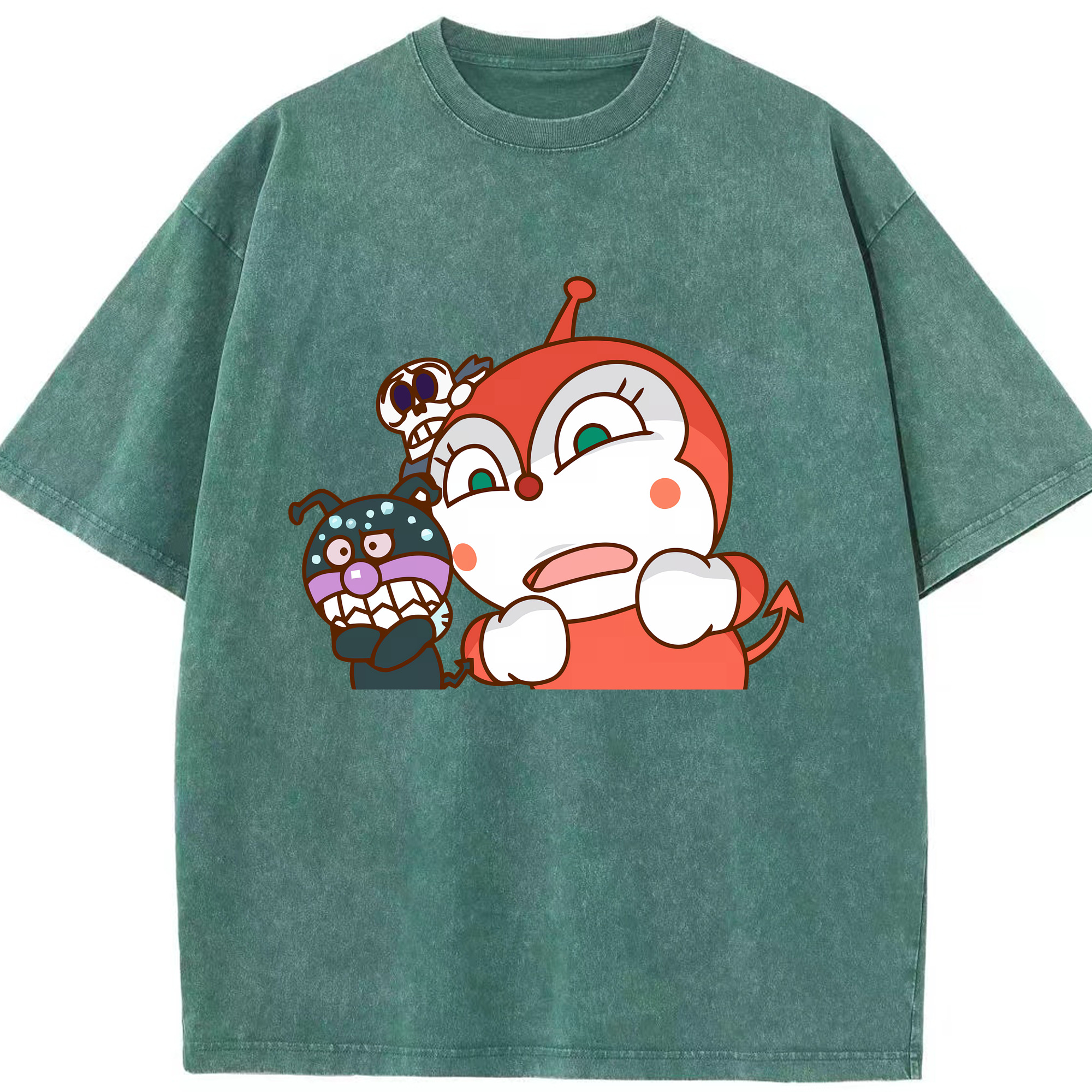 （画像用） アンパンマン Anpanman 綿100% ヴィンテージ風 半袖Tシャツ（フロントプリント）